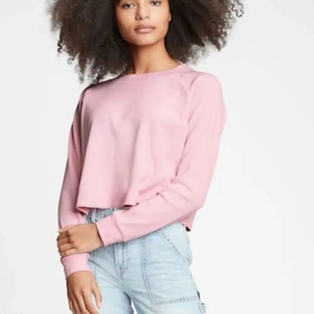Gap Cropped Waffle-Knit Sweatshirt
